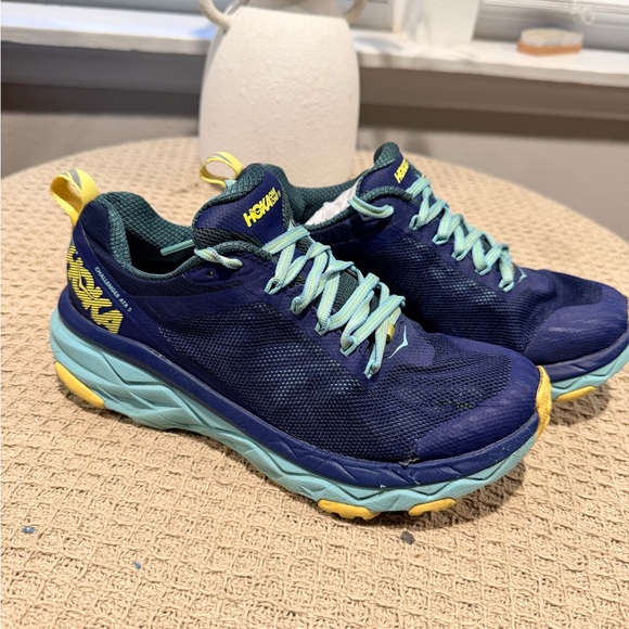 Hoka Shoes - Hoka Navy, Teal & Yellow Trail Running Sneakers